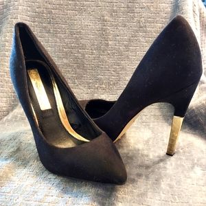 Miss Selfridge Greta Pointy Toe Pump Black 38 sz 8 EUC